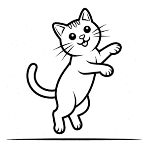 Cat Jumping Easy Drawing