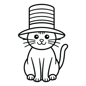 Cat Wearing a Hat Easy Drawing