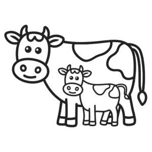 Cow and Calf Easy Drawing
