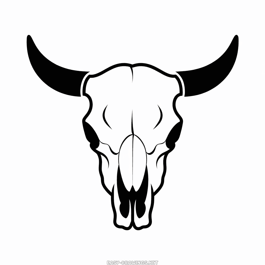 Cow skull Easy Drawing