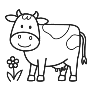 Cow to print Easy Drawing