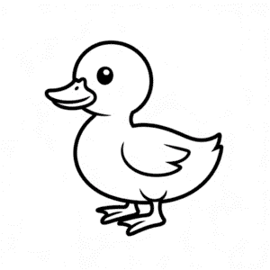 Cute Black Duck Easy Drawing