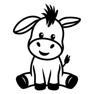 Cute Donkey Easy Drawing