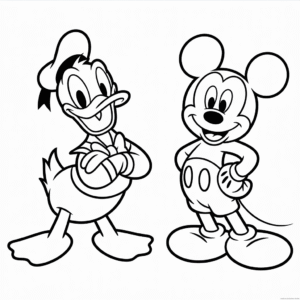 Donald Duck and Mickey Easy Drawing