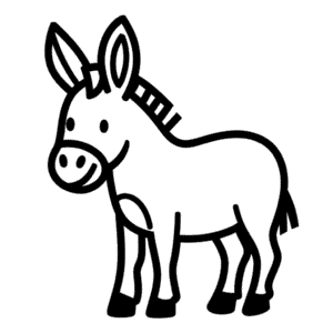 Donkey for toddler Easy Drawing