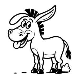 Funny Donkey Easy Drawing