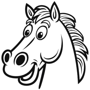 Funny horse head Easy Drawing