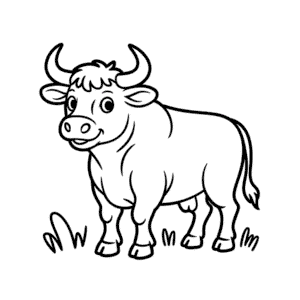 Happy bull Easy Drawing