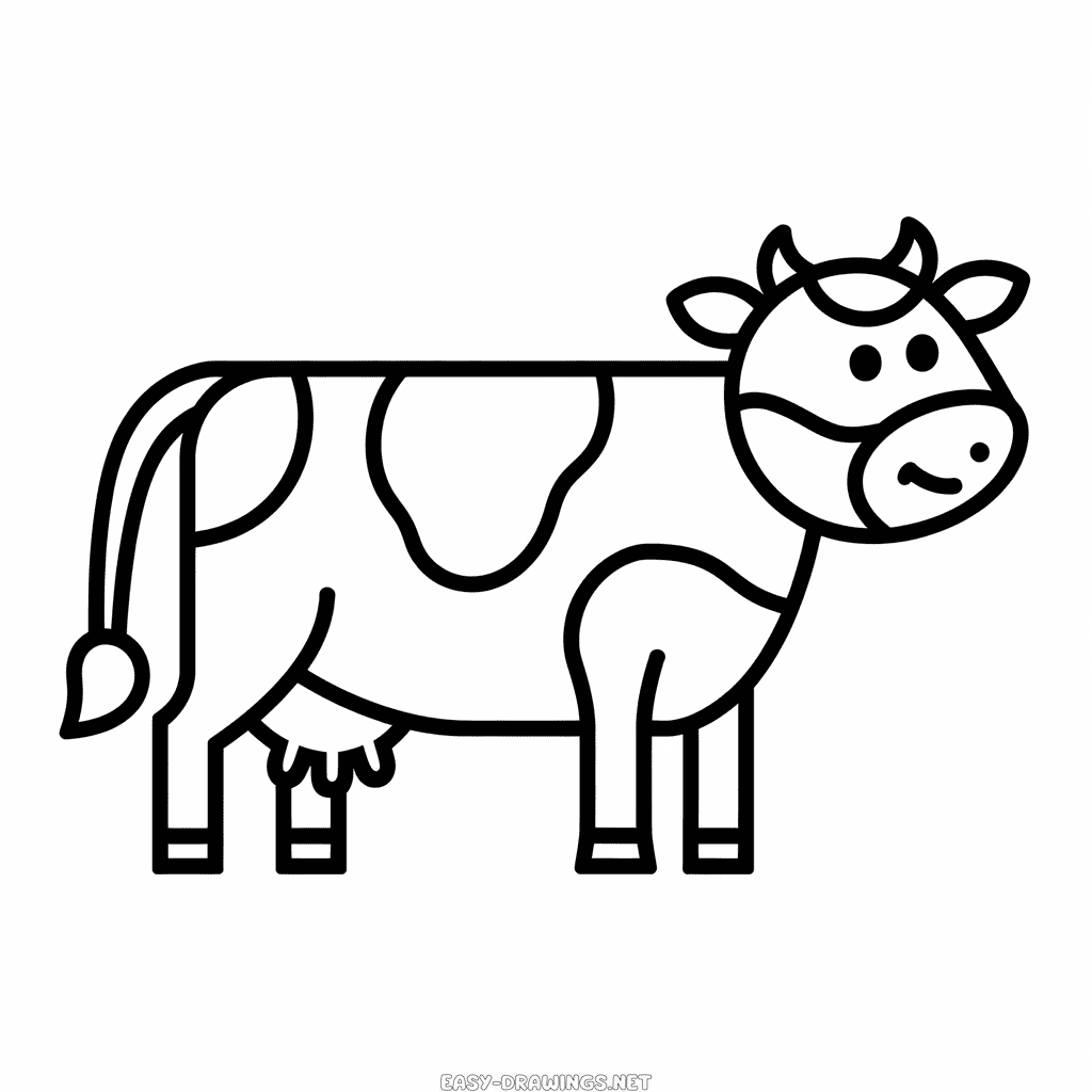 Happy cow Easy Drawing