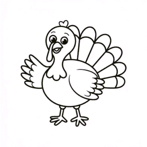Happy turkey Easy Drawing