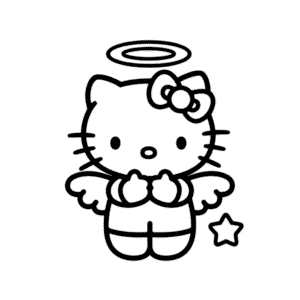 Hello Kitty Angel Easy Drawing