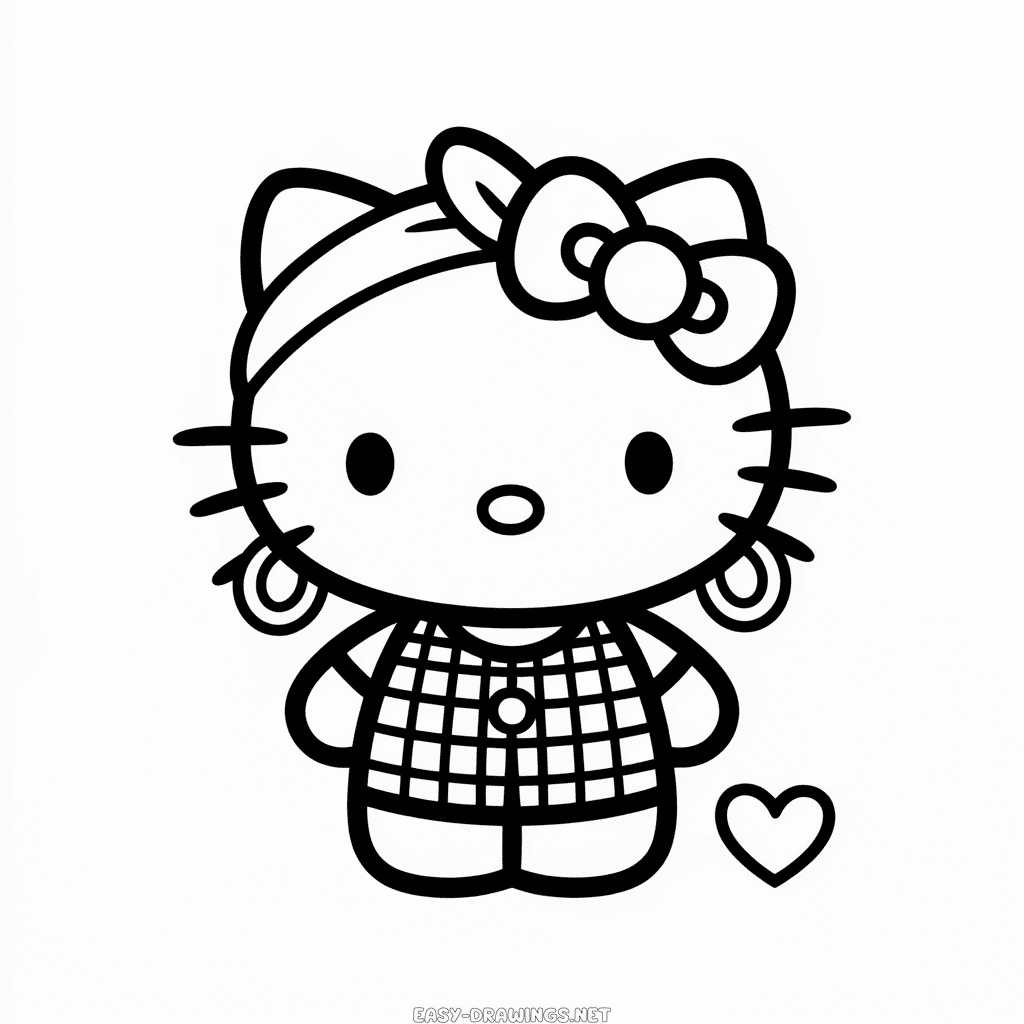 Hello Kitty Chola Easy Drawing