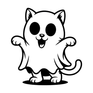Horror Cartoon Cat Easy Drawing