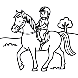 Horse and rider Easy Drawing