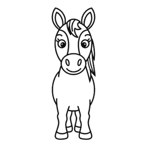 Horse front view Easy Drawing