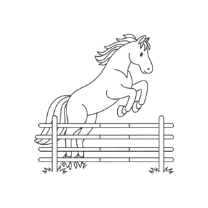 Horse jumping Easy Drawing