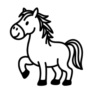 Horse line Easy Drawing