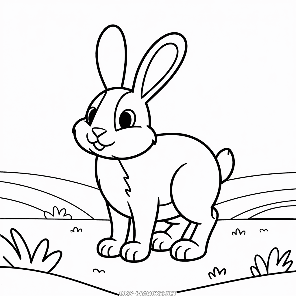Jack rabbit Easy Drawing