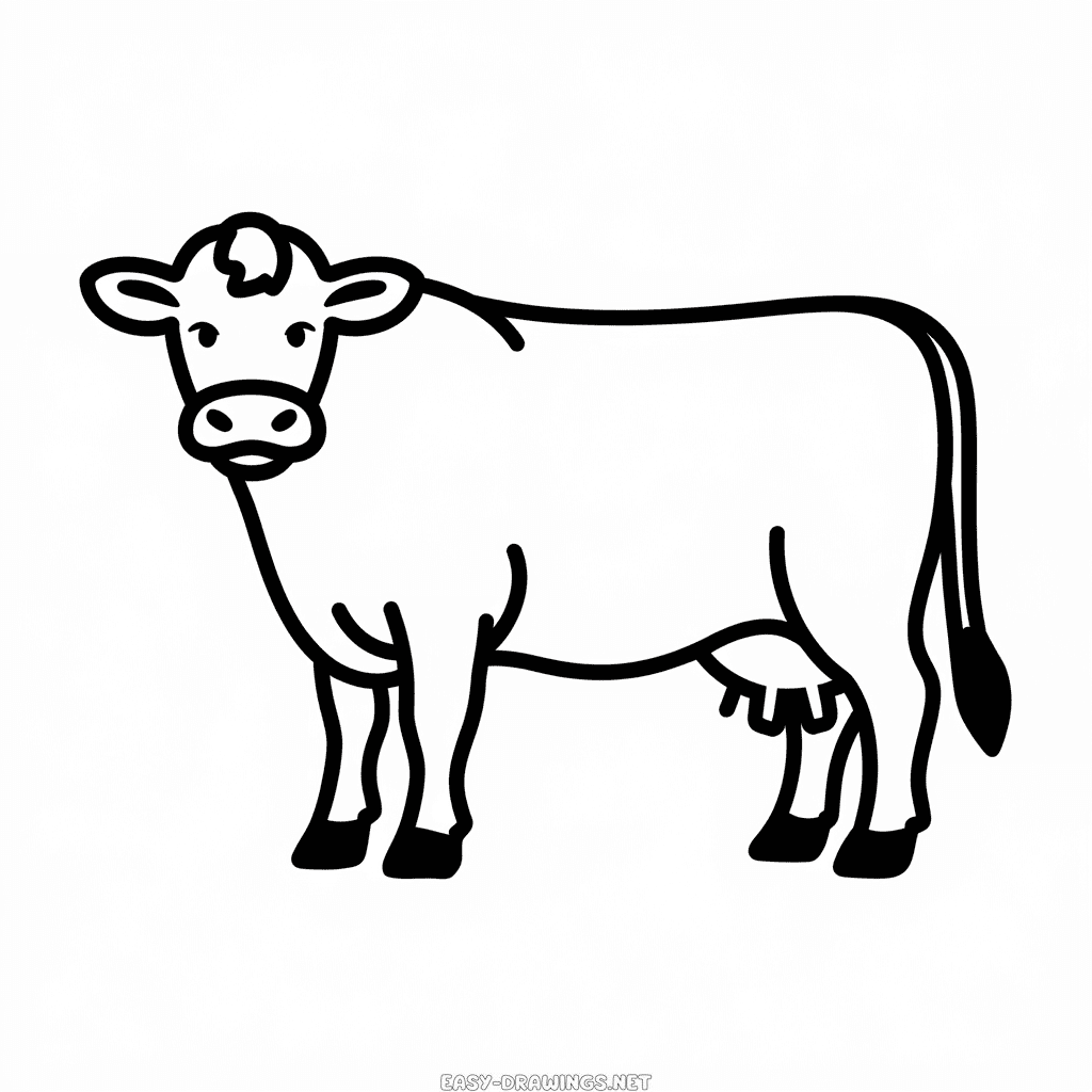 Jersey cow Easy Drawing