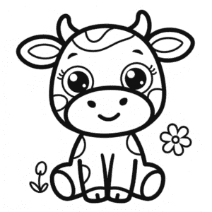 Kawaii cow Easy Drawing