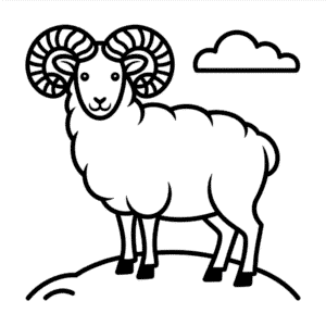 Moutain Sheep Easy Drawing