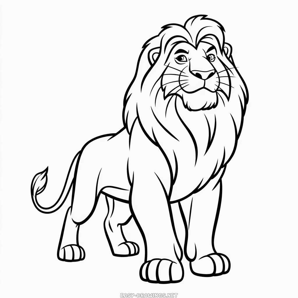 Mufasa from The Lion King Easy Drawing
