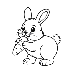 Rabbit and carrot Easy Drawing