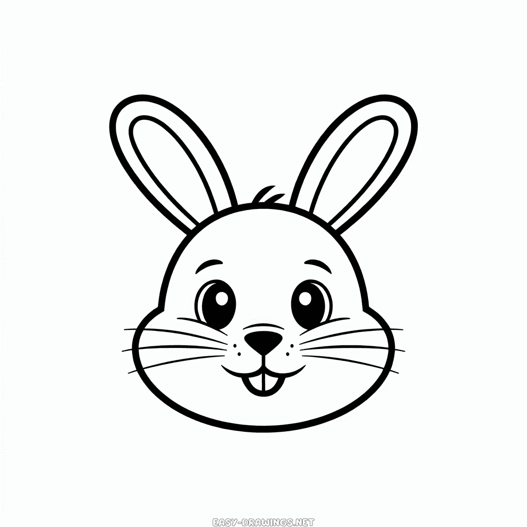 Rabbit face Easy Drawing