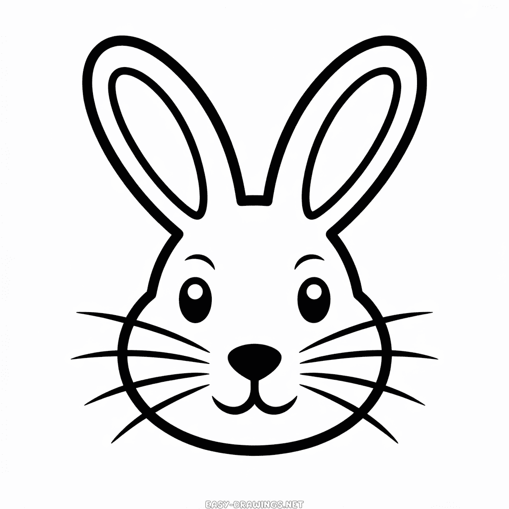 Rabbit head Easy Drawing