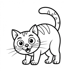 Scary Cartoon Cat Easy Drawing