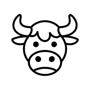 Simple bull head Easy Drawing