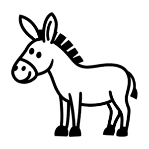 Simple Donkey Easy Drawing
