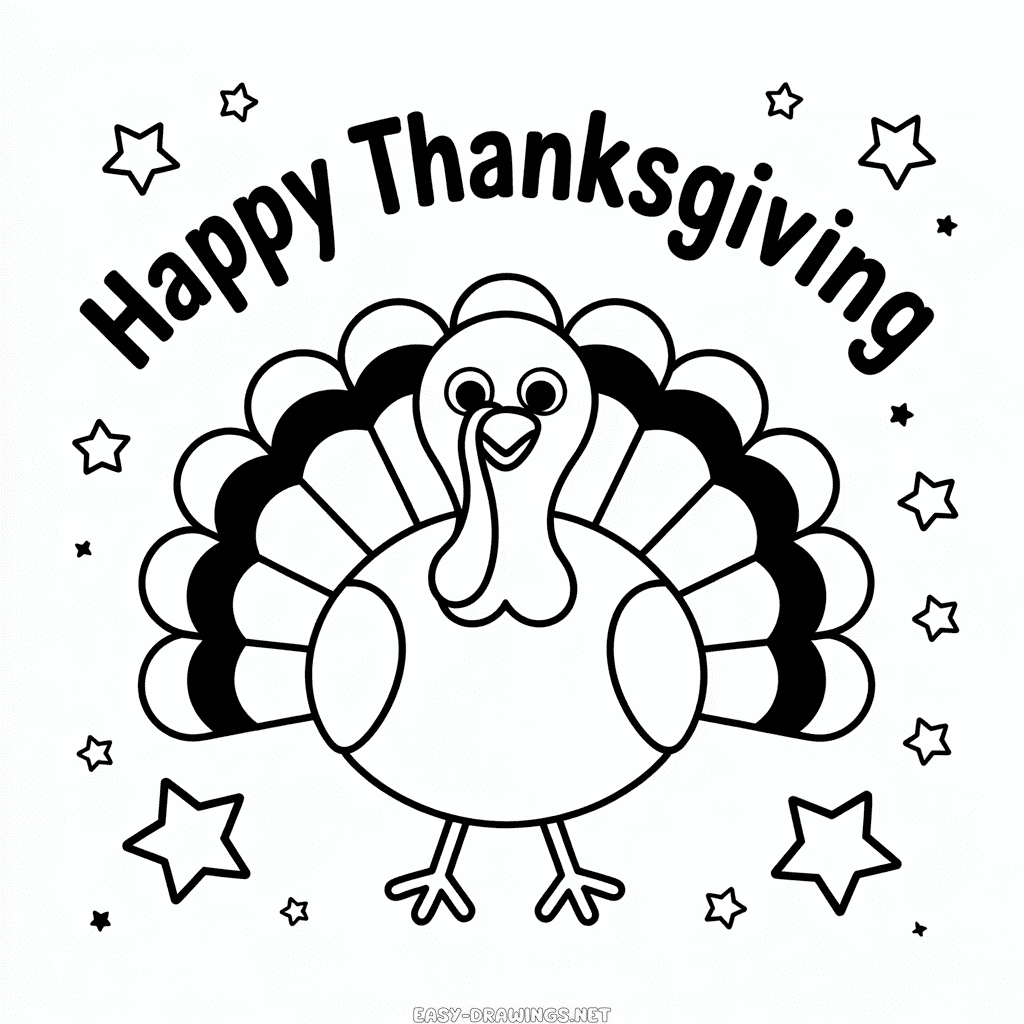 Thanksgiving turkey Easy Drawing