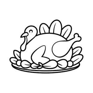 Turkey dinner Easy Drawing