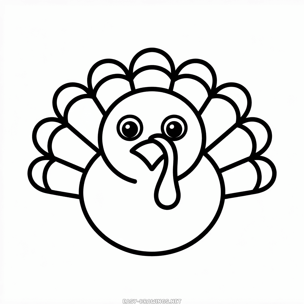 Turkey head Easy Drawing