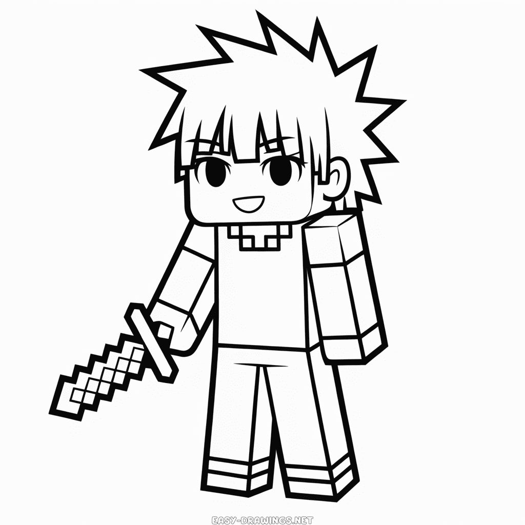 Anime Minecraft Easy Drawing