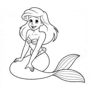 Ariel Outline Easy Drawing