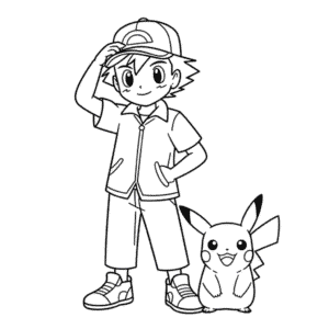 Ash and Pikachu Easy Drawing
