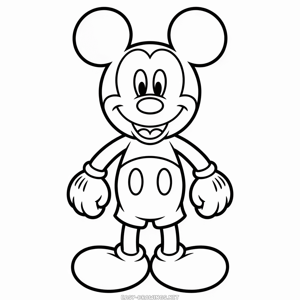 Basic Mickey Easy Drawing