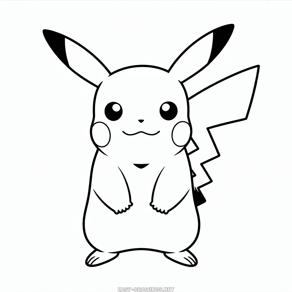 Basic Pikachu Easy Drawing
