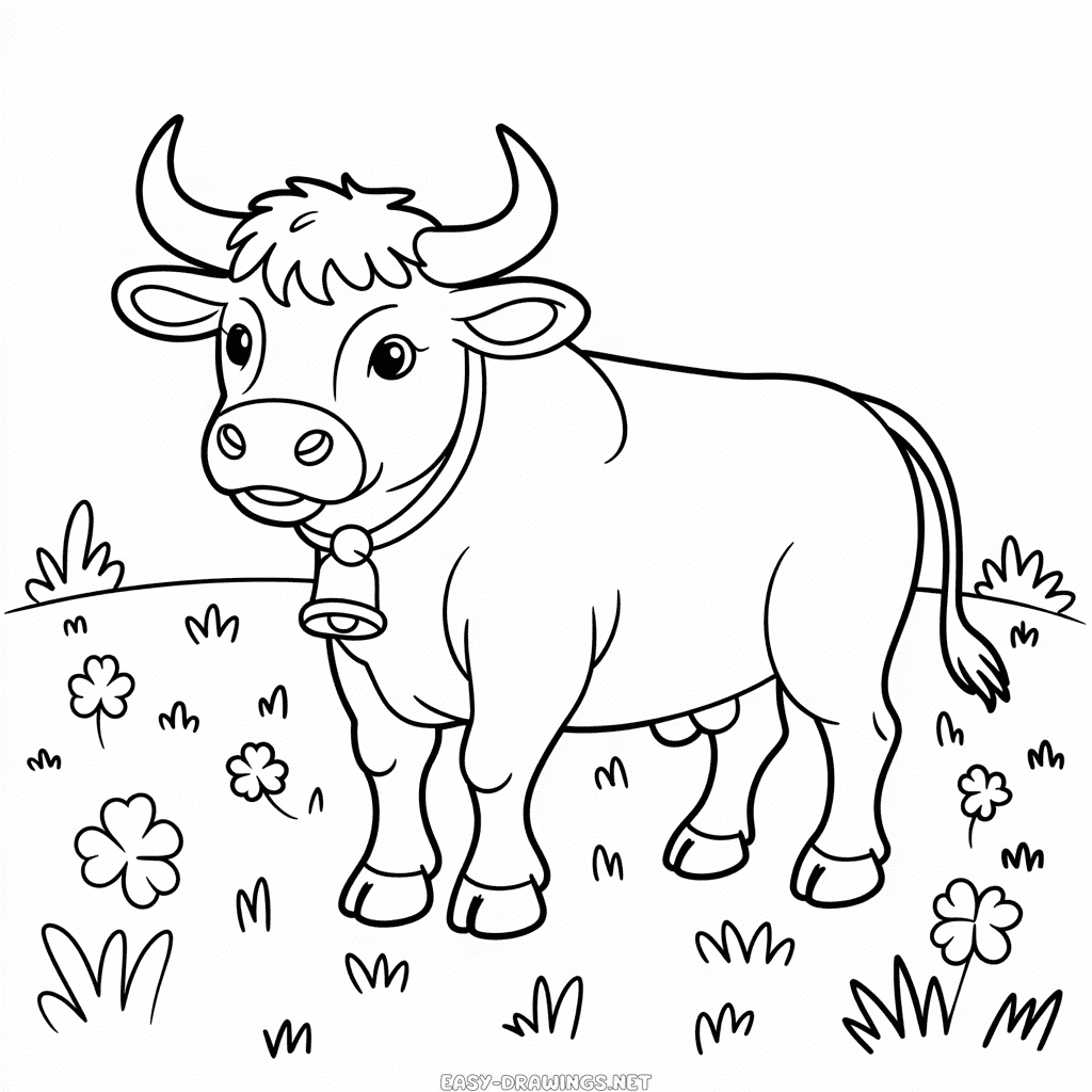 Beautiful bull Easy Drawing