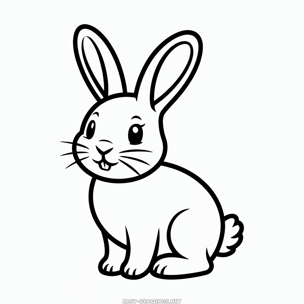 Beautiful rabbit Easy Drawing