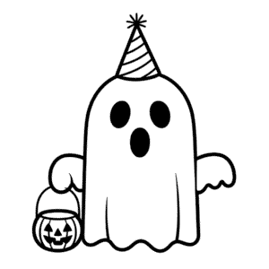 Black and White Halloween Easy Drawing