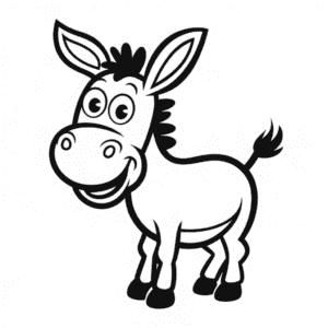 Cartoon Donkey Easy Drawing