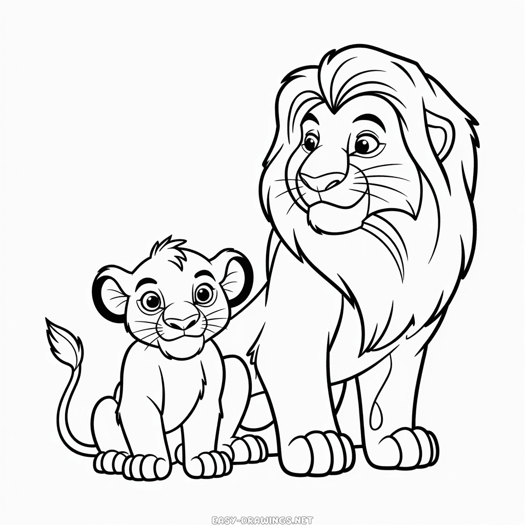 Characters from The Lion King Easy Drawing