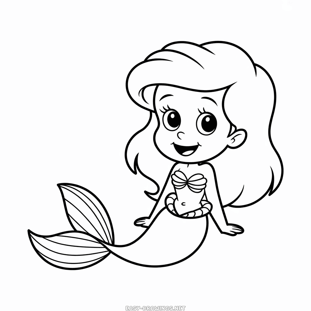 Chibi Ariel Easy Drawing