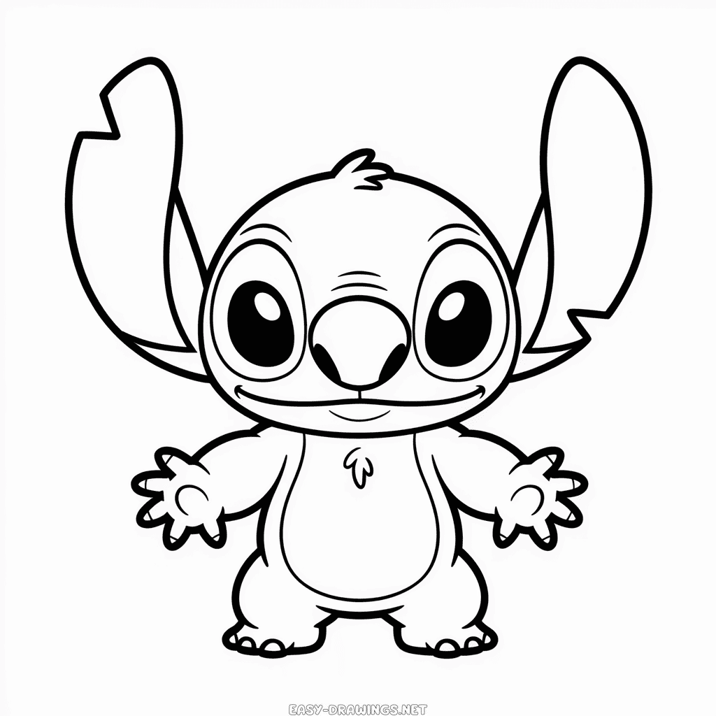 Chibi Stitch Easy Drawing