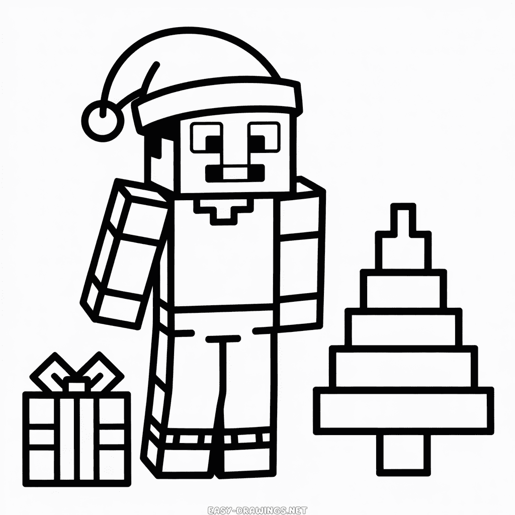 Christmas Minecraft Easy Drawing
