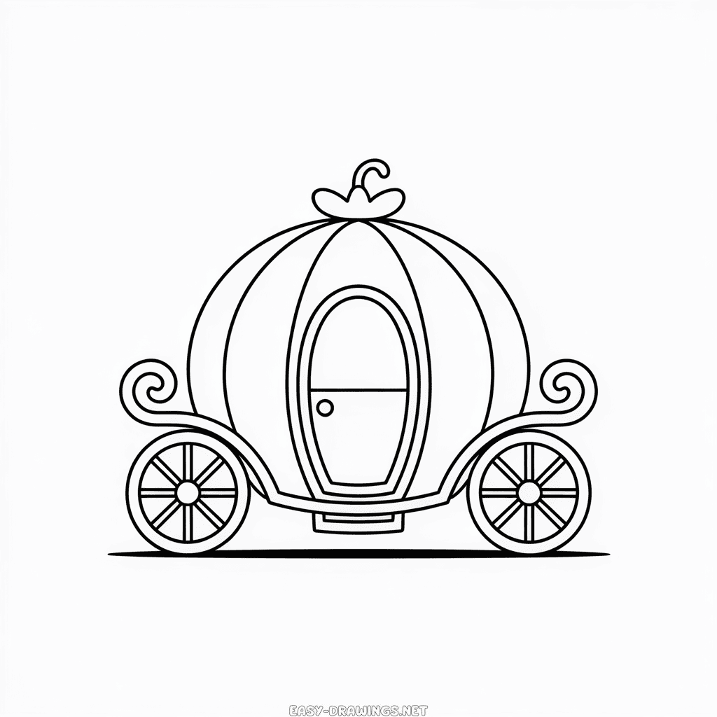 Cinderella Pumpkin Coach Easy Drawing