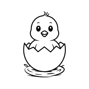Cute Chick in egg Easy Drawing